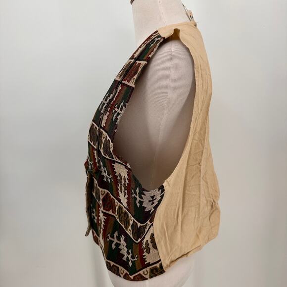 New Frontier Vintage Multicolor Southwestern Vest Size X-Large - Picture 8 of 9
